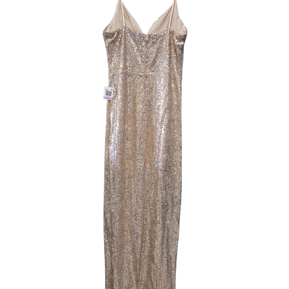 B Darlin Champagne Sequin Maxi Dress - Picture 3 of 5